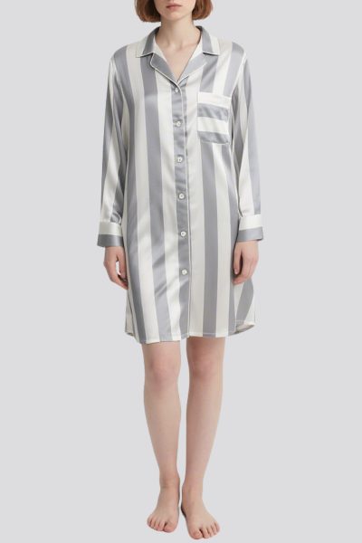 womens-simple-striped-nightgown-long-sleeves